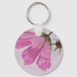 Chaveiro Flor de Cosmo com Textura Rosa