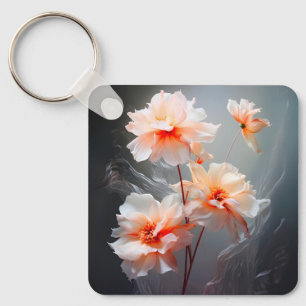 Chaveiro Flor de Florescimento Abstrato Elegante Névoa