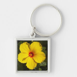 Chaveiro Flor de Hibiscus Amarelo