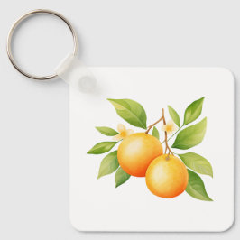 Chaveiro Flor de Laranja Aquarela
