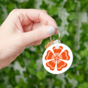 Chaveiro Flor de Laranja Estilizada em Retro