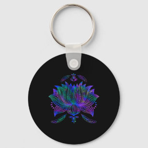 Chaveiro Flor de Lótus em Aquarela Yoga Bonito
