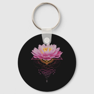 Chaveiro Flor de Lótus Espiritual Unalome Zen Meditação Yog
