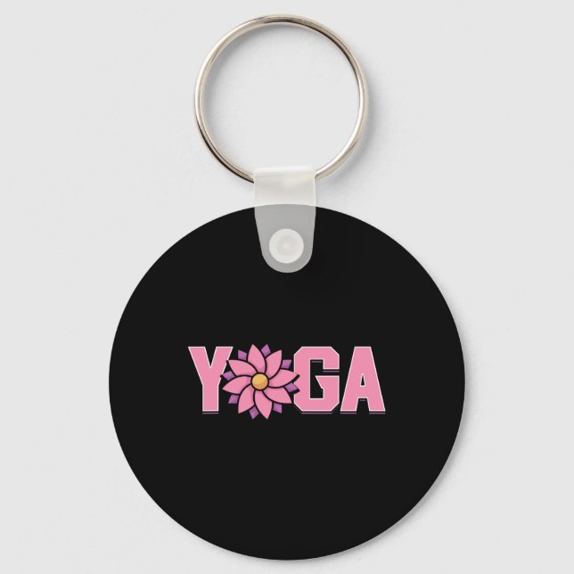 Chaveiro Flor de Lótus Simples Minimalista Yoga  (Frente)