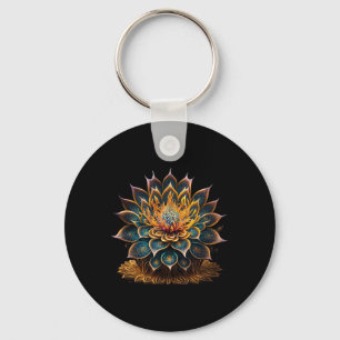 Chaveiro Flor de Lótus Yoga Zen Boêmio Namaste Meditação