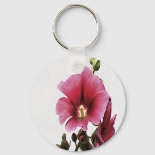 Chaveiro Flor de Malva Hollyhock, Rosa Pesada