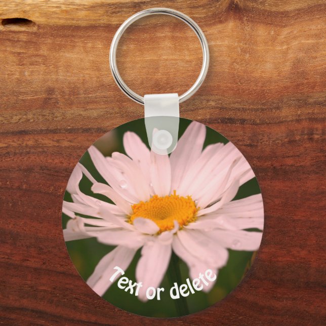 Chaveiro Flor de margarida branca personalizada (Frente)