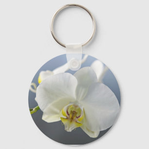 Chaveiro Flor de Orquídea Branca
