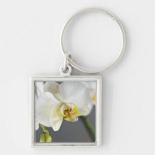 Chaveiro Flor de Orquídea Branca