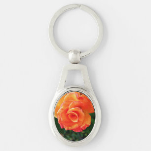 Chaveiro Flor de rosa laranja