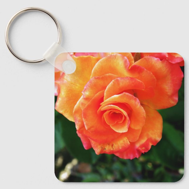 Chaveiro Flor de rosa laranja (Frente)
