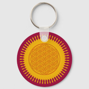 Chaveiro Flor De Vida - Amarelo ensolarado