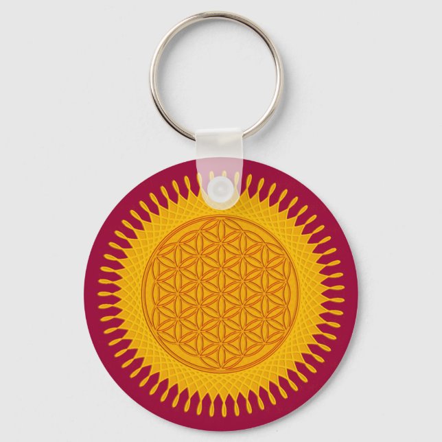 Chaveiro Flor De Vida - Amarelo ensolarado (Frente)