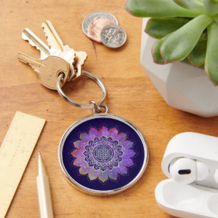 Chaveiro Flor De Vida - Estilo De Vintage Espaço De Galáxia