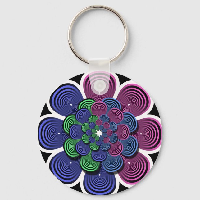 Chaveiro Flor Fractal (Frente)