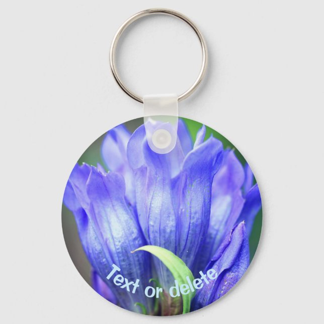 Chaveiro Flor Gentiana Azul Personalizado (Frente)