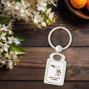 Chaveiro Flor Laranja do Estado de Sinalizador da Flórida P