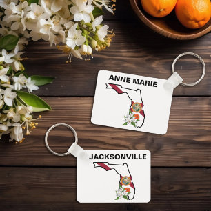 Chaveiro Flor Laranja do Estado de Sinalizador da Flórida P