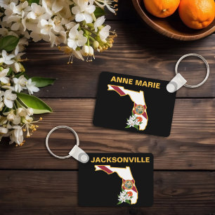 Chaveiro Flor Laranja do Estado de Sinalizador da Flórida P