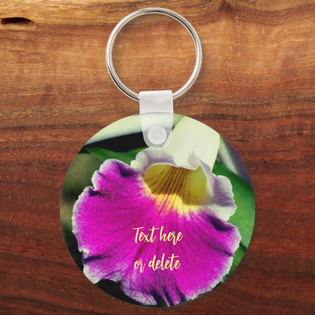 Chaveiro Flor Orquídea Delicada Personalizada (Frente)