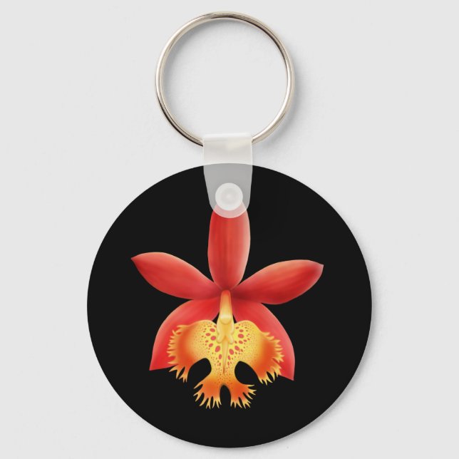 Chaveiro Flor Orquídeo Epidendrum Red Reed Stem (Frente)