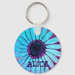 Chaveiro Flor personalizado esboçado