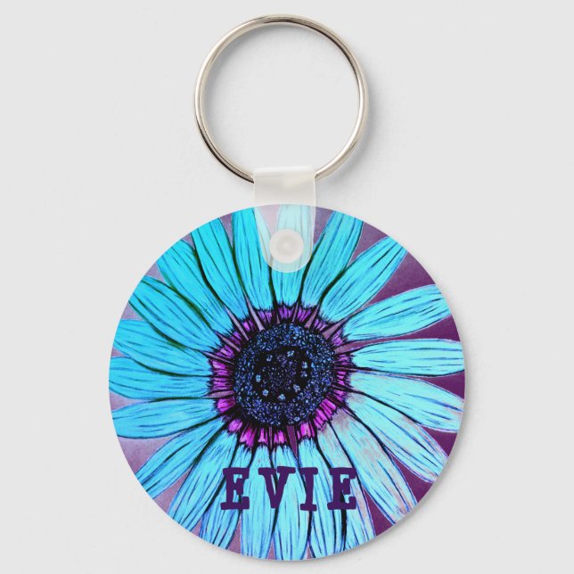 Chaveiro Flor personalizado esboçado (Frente)