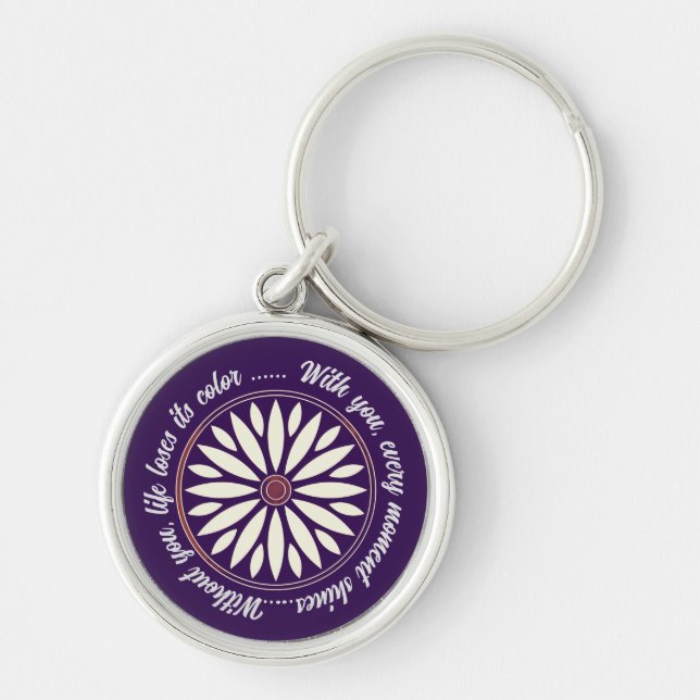CHAVEIRO FLOR PRESENTE MODERNO DA MÃE PAI IRMÃ FILHO CHEFE (Frente)
