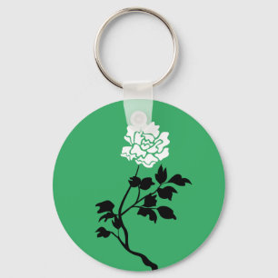 Chaveiro Flor Preto e Branco