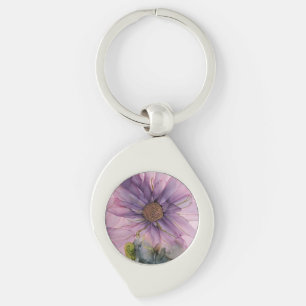 Chaveiro flor rosa e púrpura de álcool