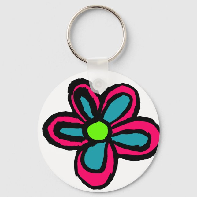 Chaveiro Flor Rosa Fofo (Frente)