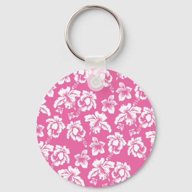 Chaveiro Flor Rosa Havaiana (Frente)