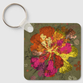 Chaveiro Floração Abstrata Ousada