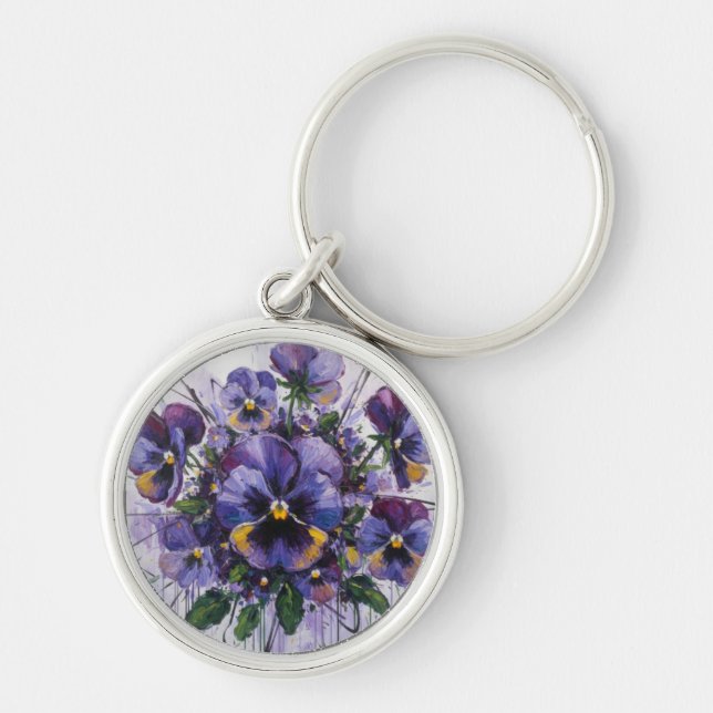 Chaveiro Floração de Amor-Perfeito - Charme Floral (Frente)