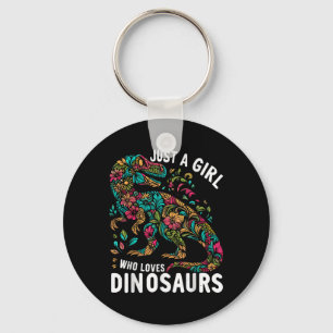 Chaveiro Floral Bonita Só Uma Menina Que Ama Dinossauros