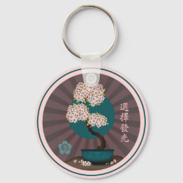 Chaveiro Floral bonsai "Escolha brilhar" arte asiática