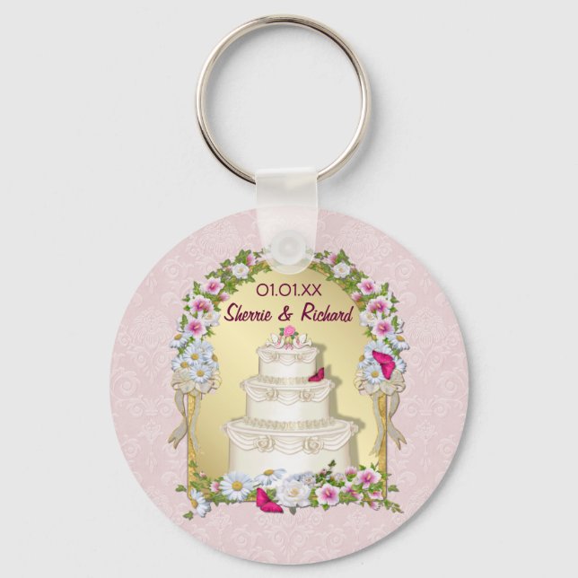 Chaveiro Floral Cake Wedding (Frente)