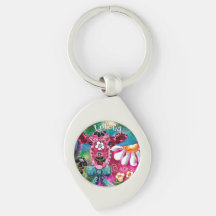 Floral Caprichoso Vaca Rosa Azul Escuro Personaliz