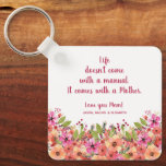 Chaveiro Floral da Mãe<br><div class="desc">Uma bela citação que é perfeita para um dia de as mães, aniversário de mãe, ou Natal, aparece neste chaveiro acentuado com flores de aquarela.</div>