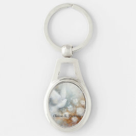 Chaveiro Floral da Pomba de Casamento - Personaliz