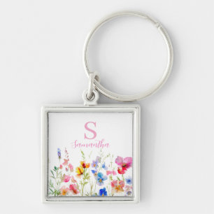 Chaveiro Floral de Flor Selvagem Personalizado