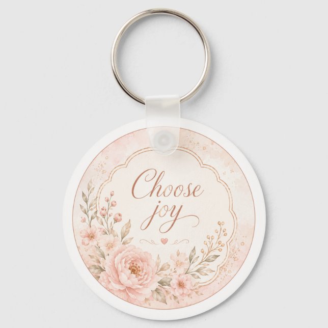 Chaveiro Floral de Seda Rosa editável (Frente)