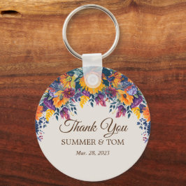 Chaveiro Floral de Verão elegante Obrigado