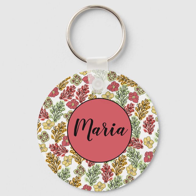 Chaveiro Floral e Vinhas Espanholas Personalizadas de Valên (Frente)