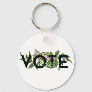 Chaveiro Floral Elegante Feminino Vintage Verde Vote