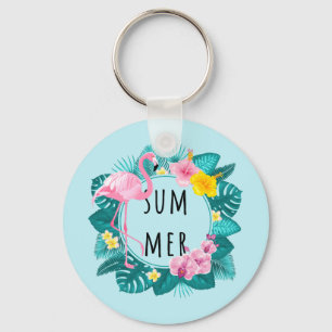 Chaveiro Floral Flamingo Summer Bliss