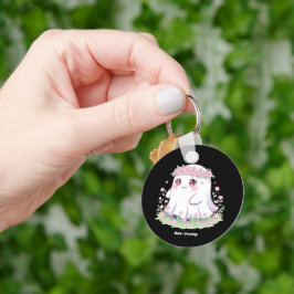 Chaveiro Floral Ghost Halloween Figurume para Meninas