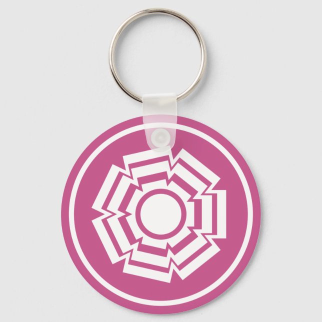 Chaveiro Floral Groove, Magenta (Frente)