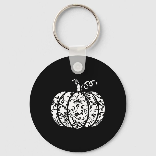 Chaveiro Floral Hello Fall Pumpkin Season Fall Vibes Hallow (Frente)