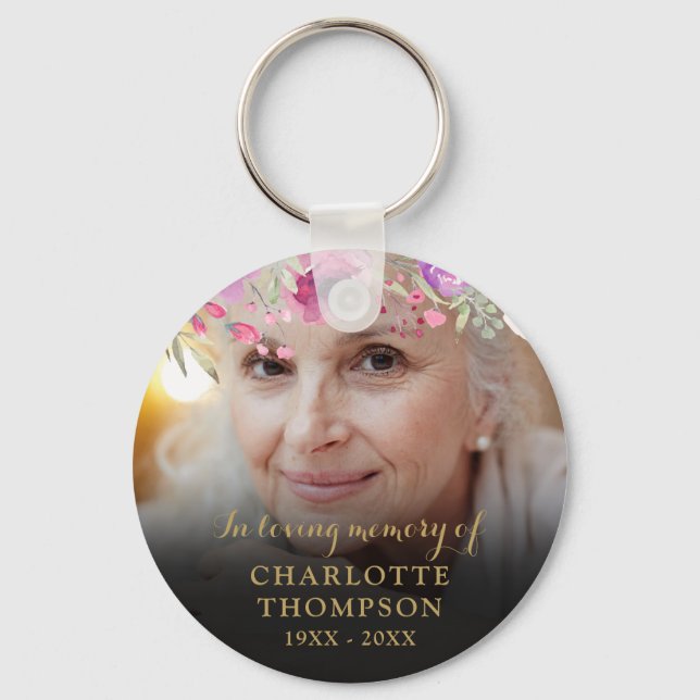 Chaveiro Floral In Loving MemoryPhoto (Frente)